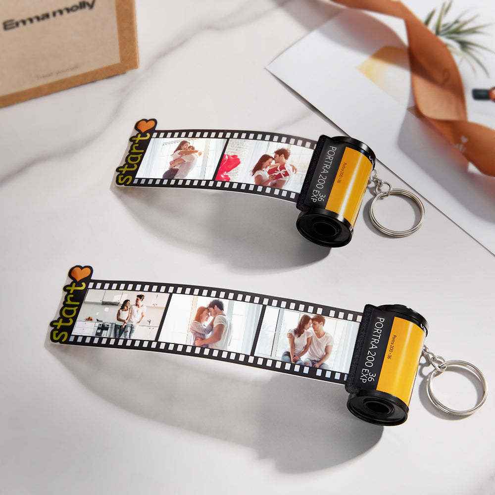 Custom Photo Film Roll Keychain Personalized Vintage Roll Keychain Anniversary Gift - NameNecklace