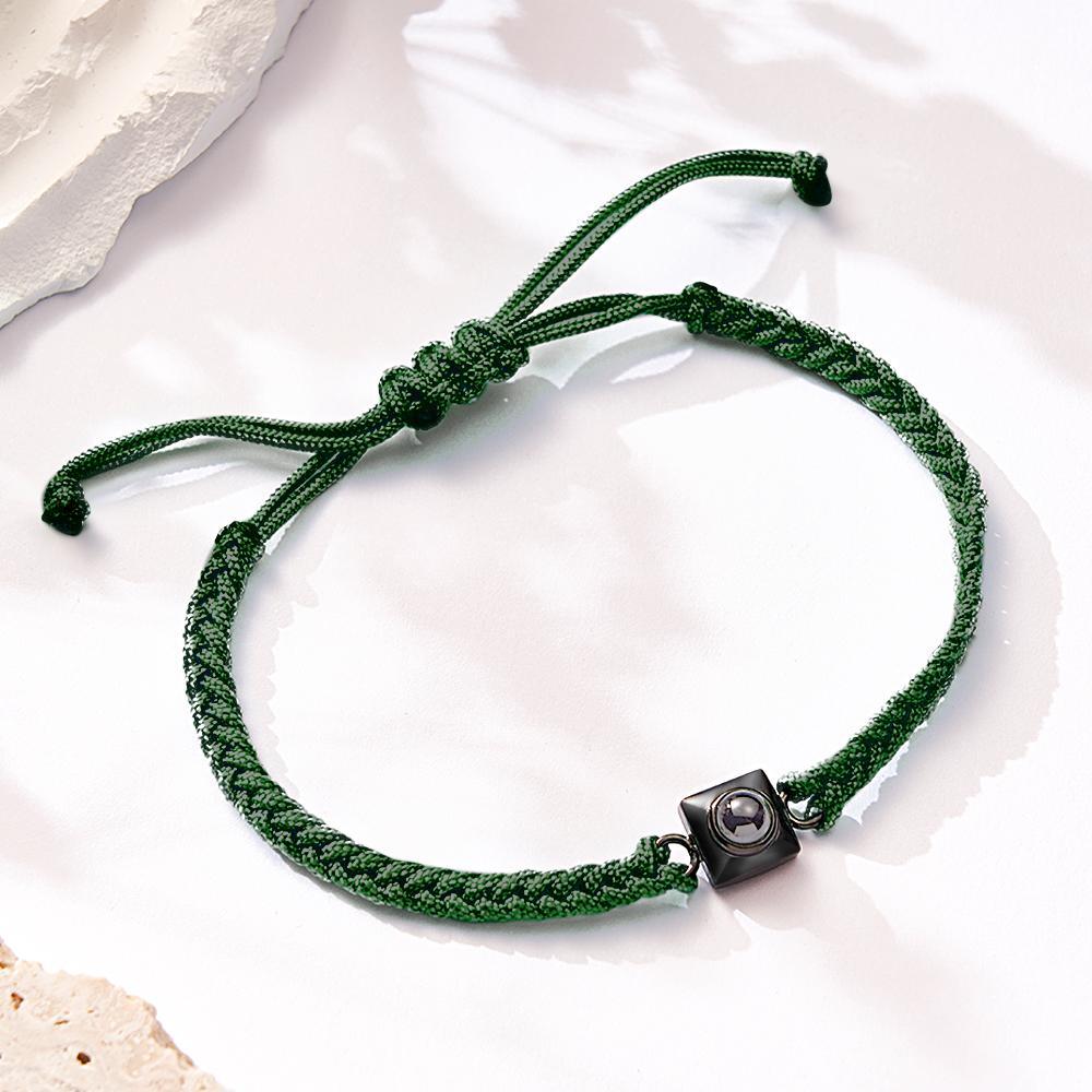 男士訂製投影手鍊方形編織運動禮物 - PhotoMoonLampTW