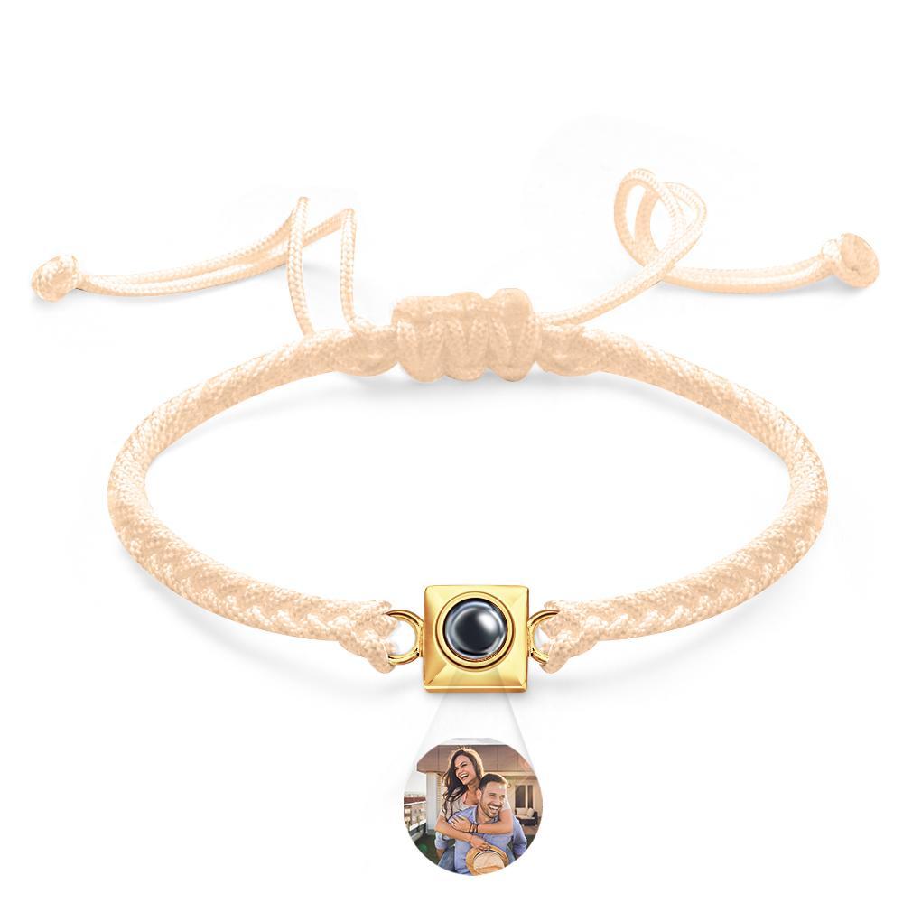 男士訂製投影手鍊方形編織運動禮物 - PhotoMoonLampTW