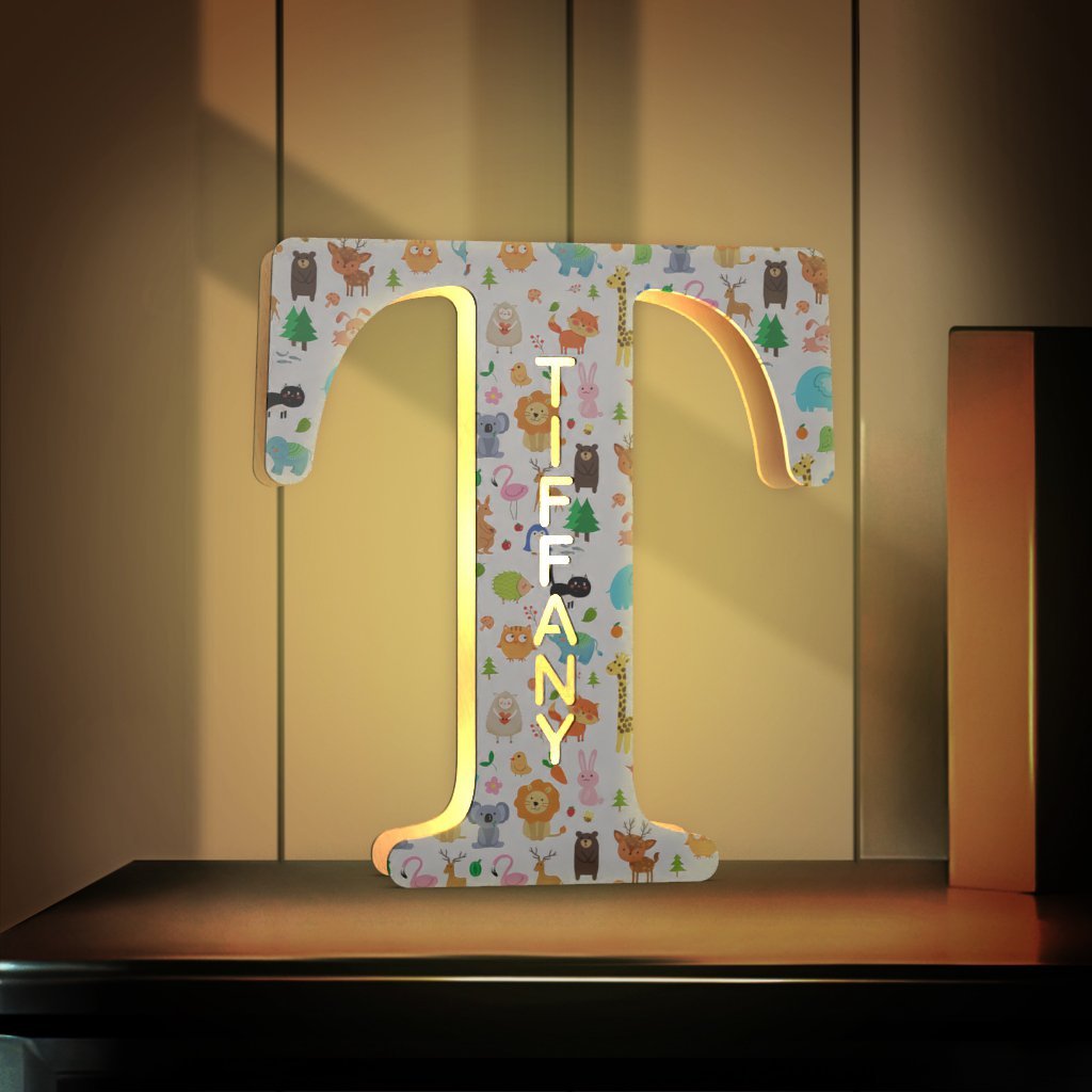 Custom Name Sign Up Letter Led Wooden Lamps Engraved Name for Couples & Friends & Family Gift