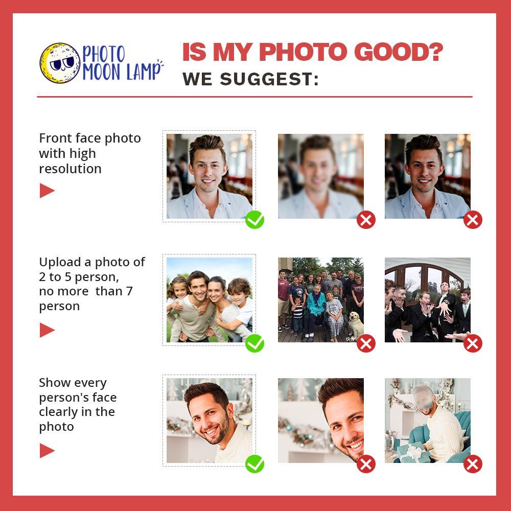 定制 3d 打印照片月亮燈魔術月球帶雙面照片 - 觸摸二/三色（10cm-20cm） - PhotoMoonLampTW