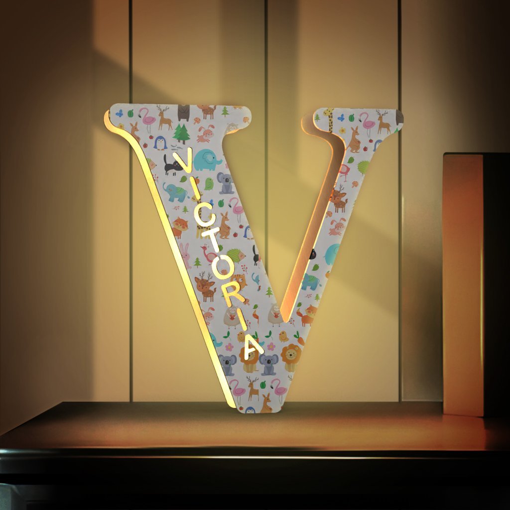 Custom Name Sign Up Letter Led Wooden Lamps Engraved Name for Couples & Friends & Family Gift