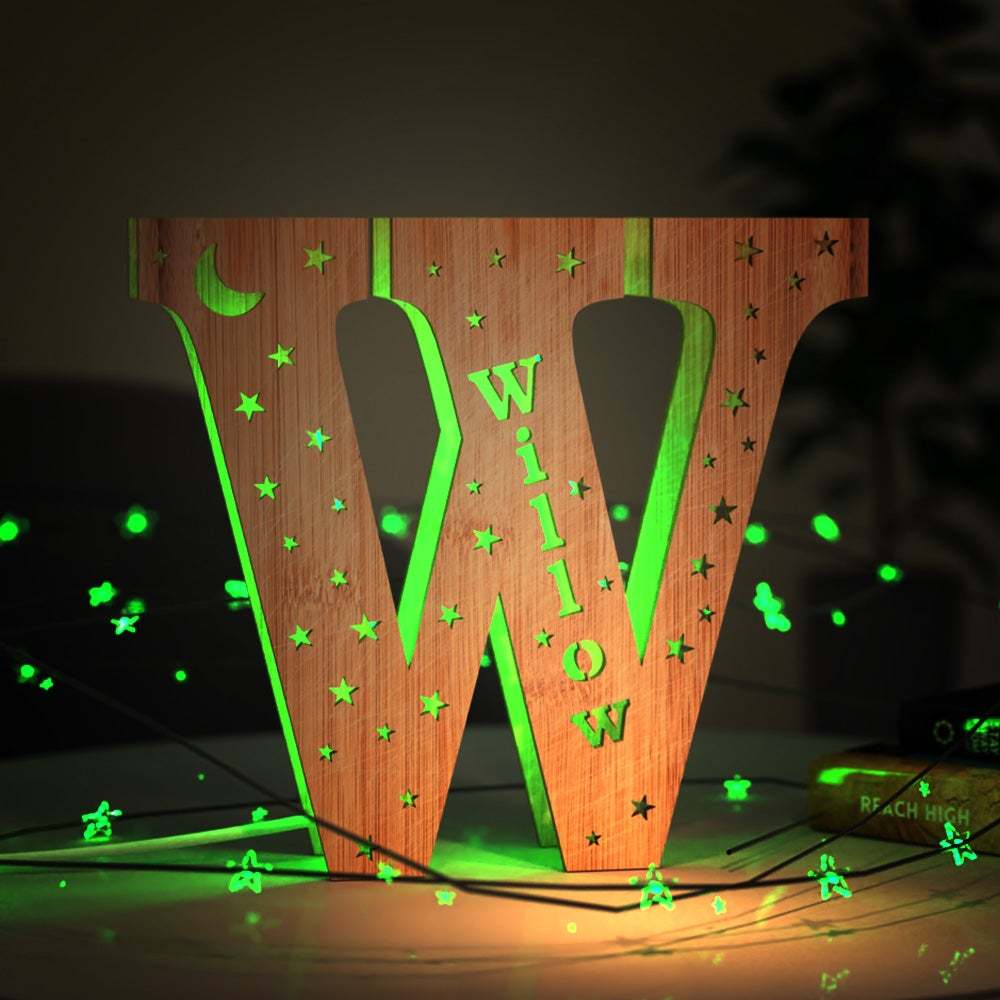 Custom Living Room Wall Decor Night Light Engraved Letter S  Household lights
