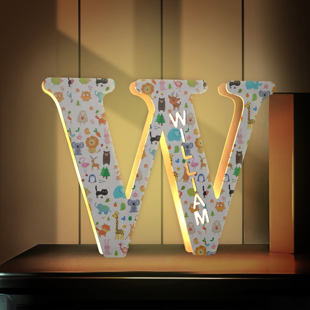 Custom Name Sign Up Letter Led Wooden Lamps Engraved Name for Couples & Friends & Family Gift