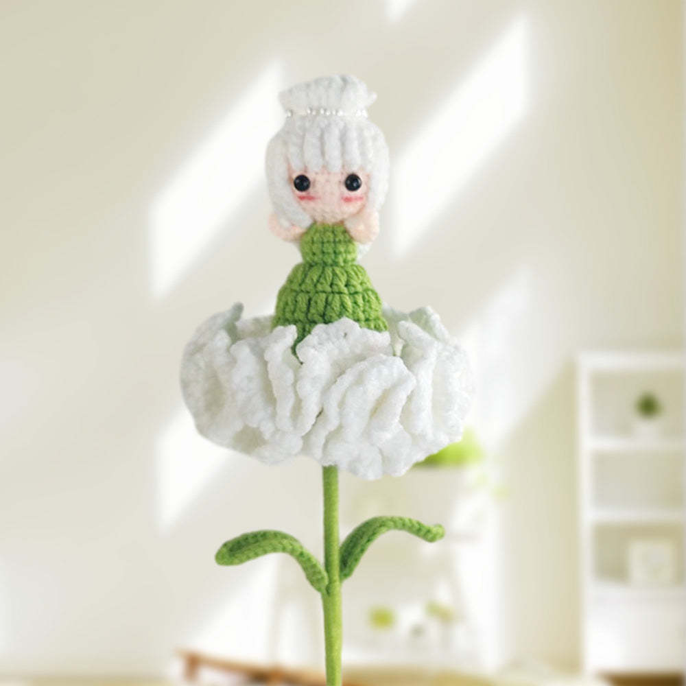 康乃馨仙子鉤針娃娃花手工針織花送給情人的禮物 - PhotoMoonLampTW
