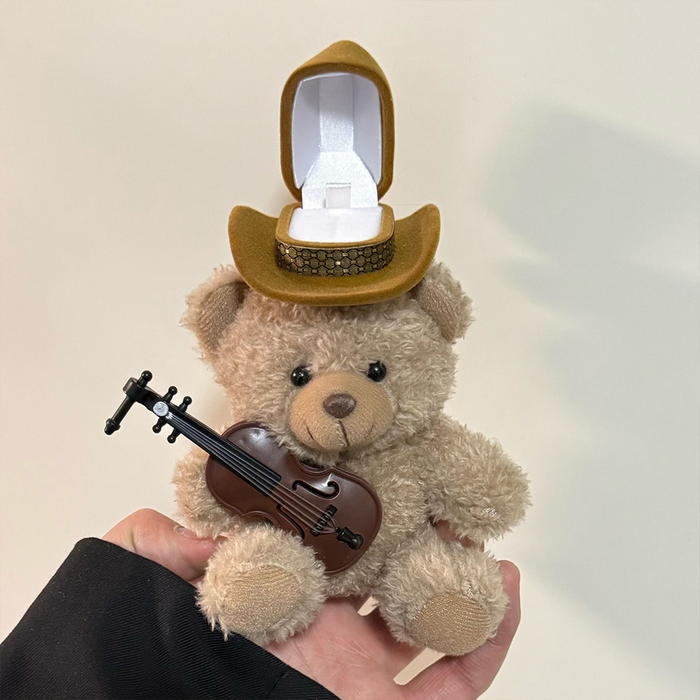 西高地白梗犬造型戒指盒,附帽子,適合送給她的可愛訂婚珠寶禮物 - PhotoMoonLampTW