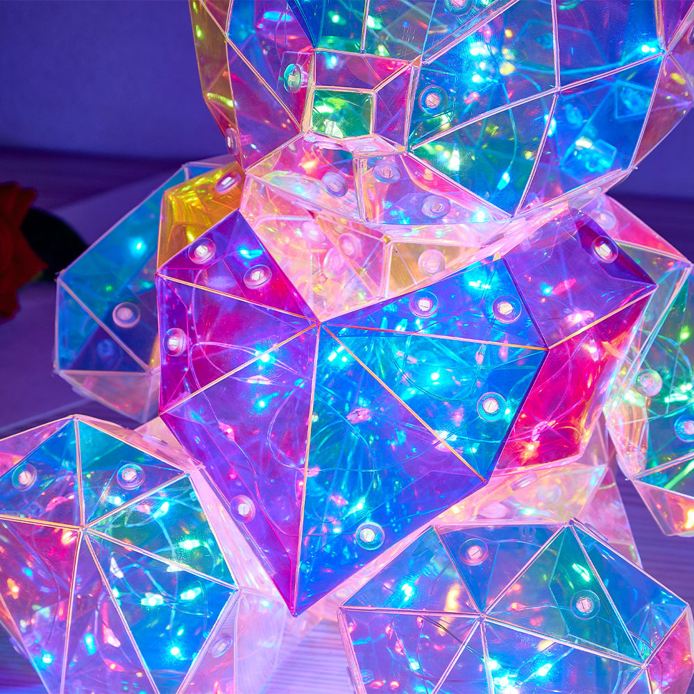 銀河 Led 小熊全息彩虹燈發光銀河熊情人節禮物 - PhotoMoonLampTW