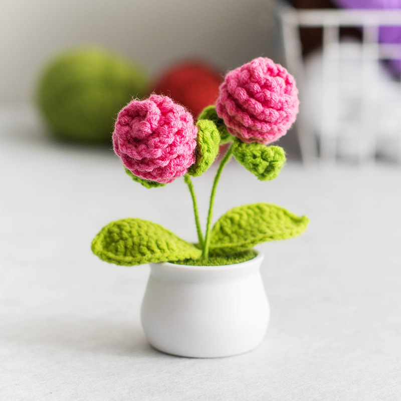 鉤織松果迷你花盆,甜蜜手工禮物,送給她 - PhotoMoonLampTW