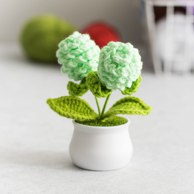 鉤織松果迷你花盆,甜蜜手工禮物,送給她 - PhotoMoonLampTW