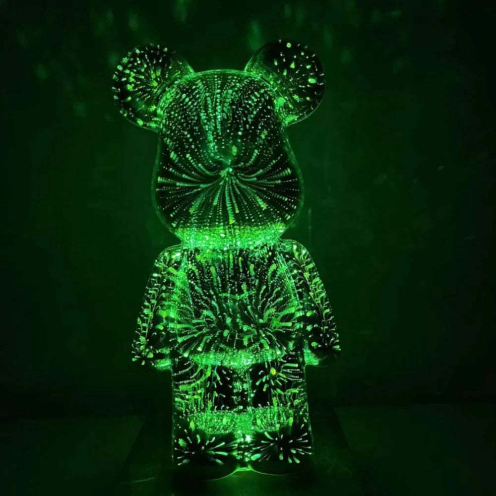 3D Firework Bear Night Light Colorful Bear Decor Light Gift for Him or Her - 