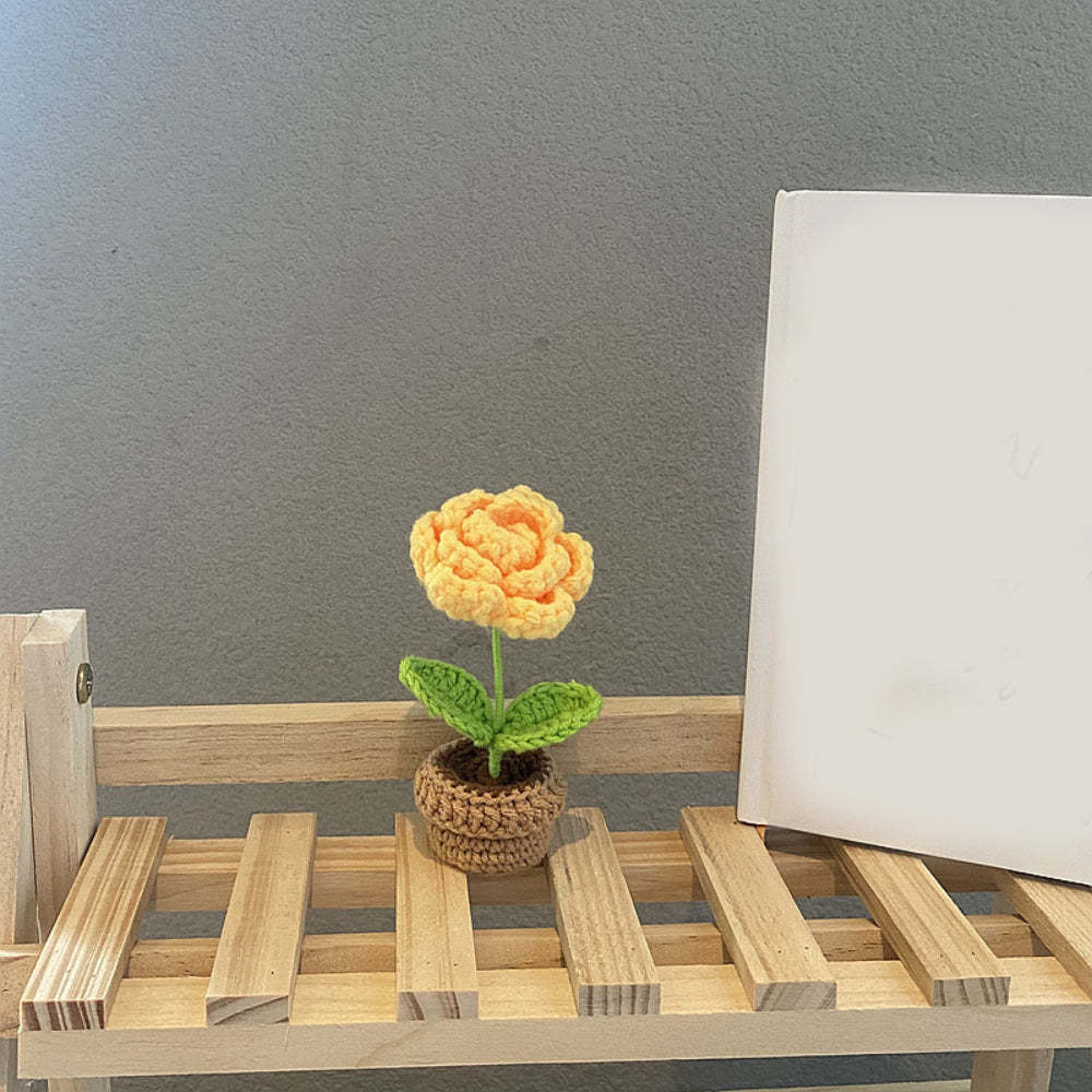 手工鉤針花完成手工編織針織盆栽禮物送給手工藝愛好者畢業禮物 - PhotoMoonLampTW