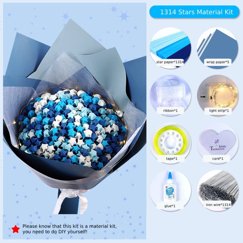 Diy 幸運紙星星花束套裝送給戀人的情人節禮物 - PhotoMoonLampTW