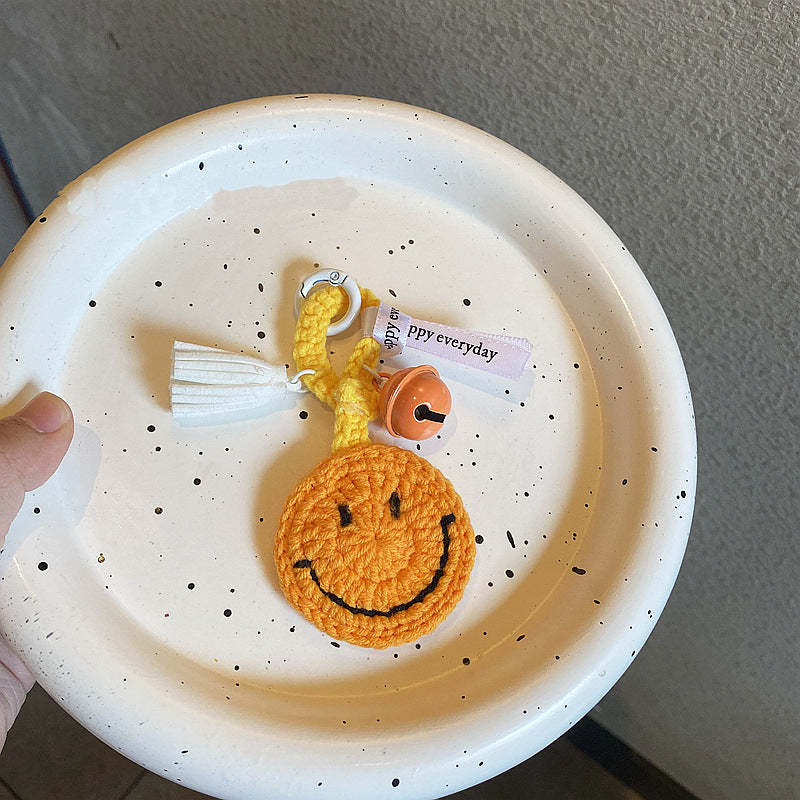 針織笑臉鑰匙扣創意手工鉤針鑰匙扣禮物女士畢業禮物 - PhotoMoonLampTW