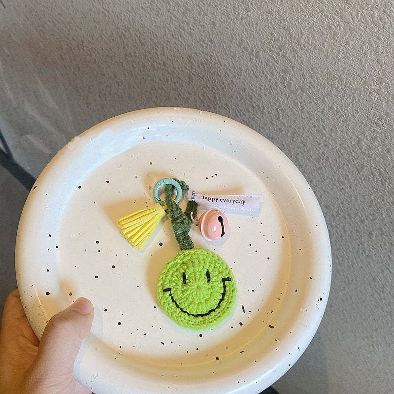 針織笑臉鑰匙扣創意手工鉤針鑰匙扣禮物女士畢業禮物 - PhotoMoonLampTW