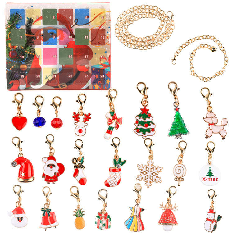 Christmas Charm Surprise Blind Box Charm Bracelet 24 Calendar Countdown Gift Box Bracelet DIY Charms - soufeelus