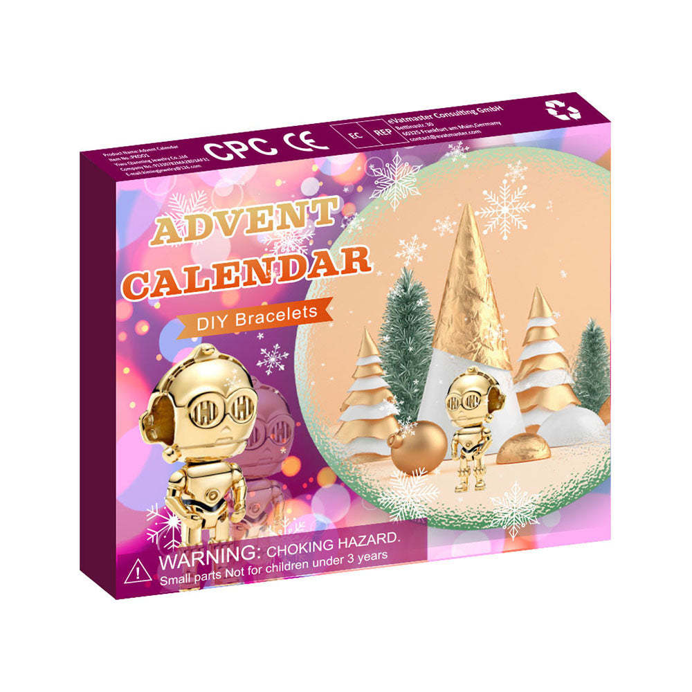 Diy Christmas 24 Number Christmas Advent Calendar Box Children's Bracelet Gift - soufeelus
