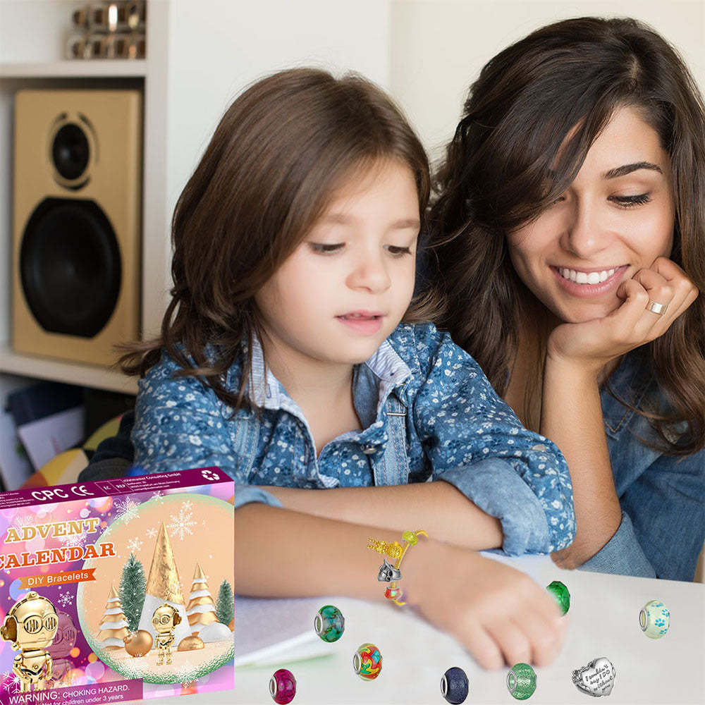 Diy Christmas 24 Number Christmas Advent Calendar Box Children's Bracelet Gift - soufeelus