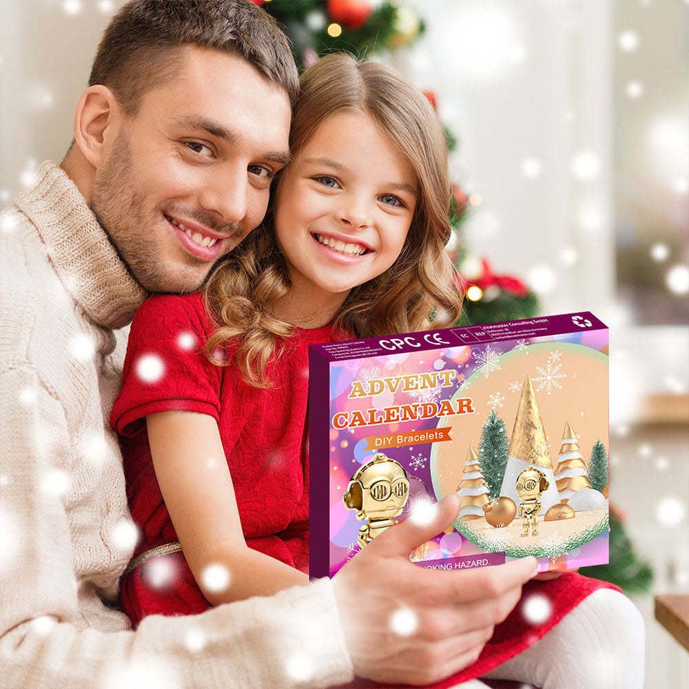 Diy Christmas 24 Number Christmas Advent Calendar Box Children's Bracelet Gift - soufeelus