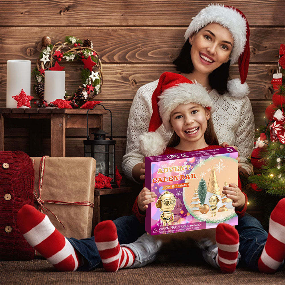 Diy Christmas 24 Number Christmas Advent Calendar Box Children's Bracelet Gift - soufeelus