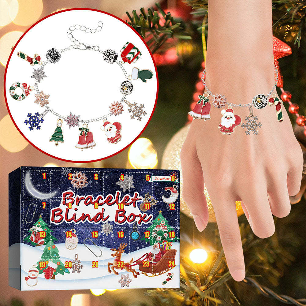 Christmas Advent Calendar Diy Bracelet Box Advent Calendar 24-Frame Calendar Surprise Bell Box - soufeelus