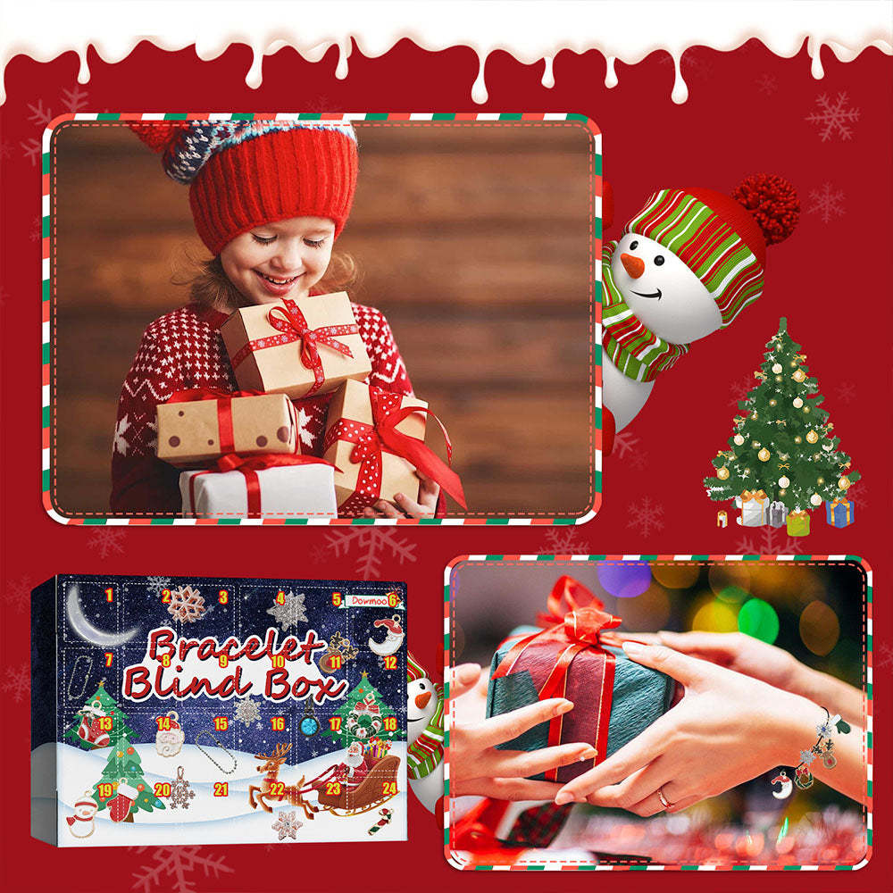 Christmas Advent Calendar Diy Bracelet Box Advent Calendar 24-Frame Calendar Surprise Bell Box - soufeelus
