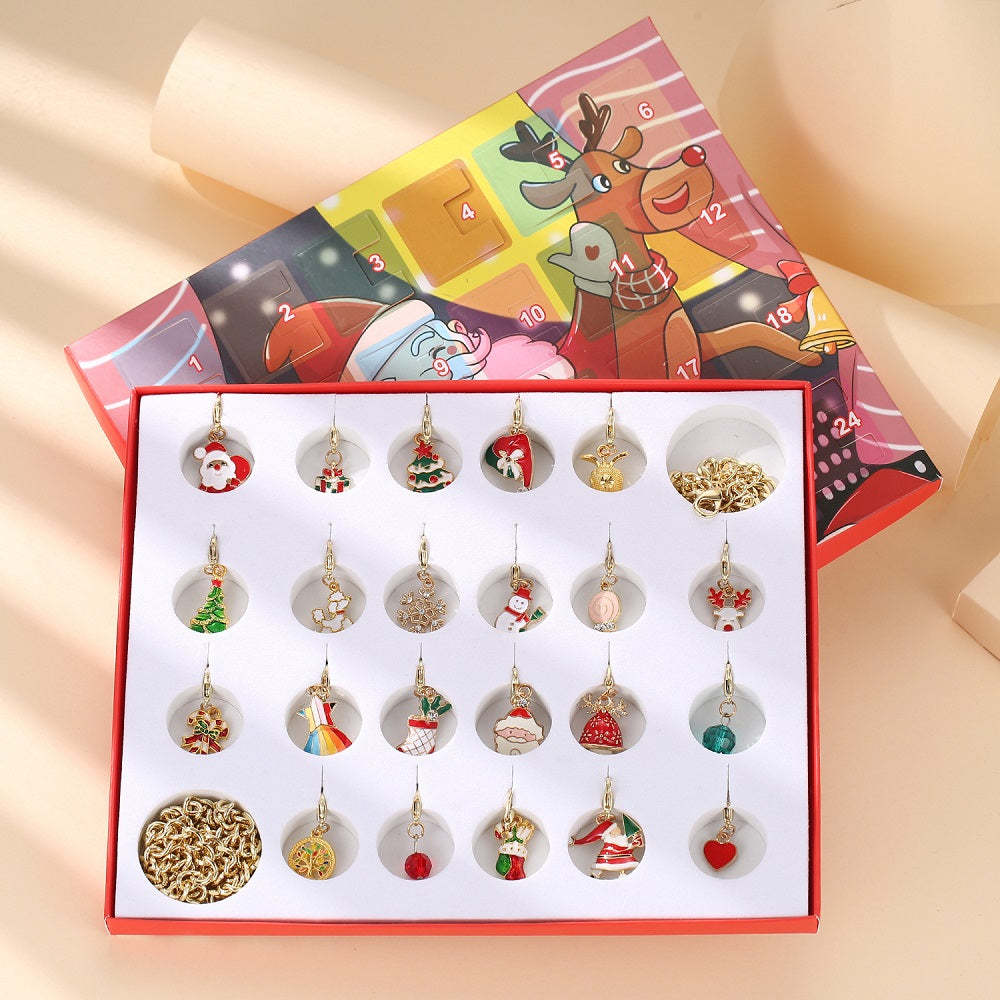 Christmas Charms Bracelet Set Calendar Advent 24 Countdown Surprise Blind Box - soufeelus