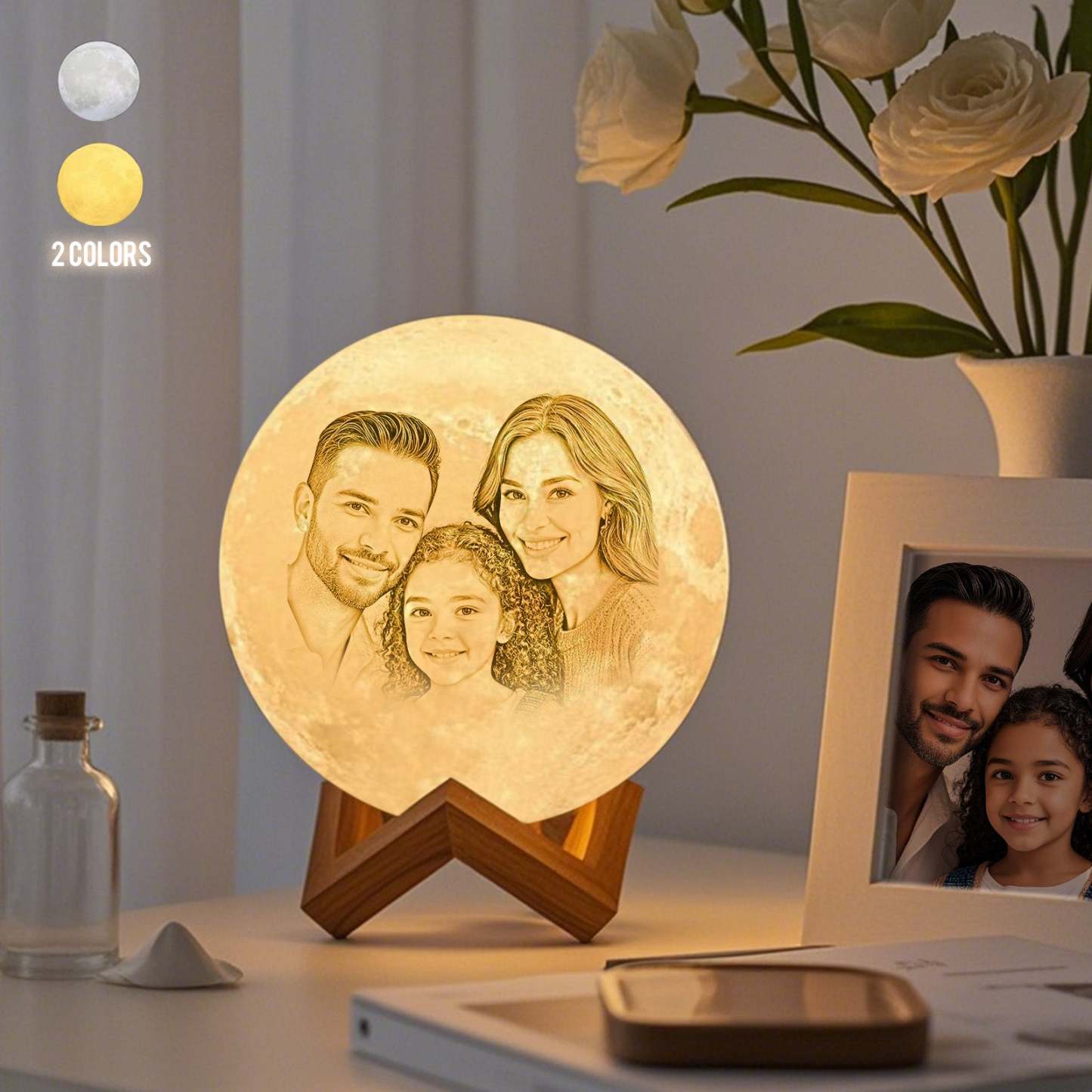 客製化照片可刻字3D打印月球燈週年紀念禮物