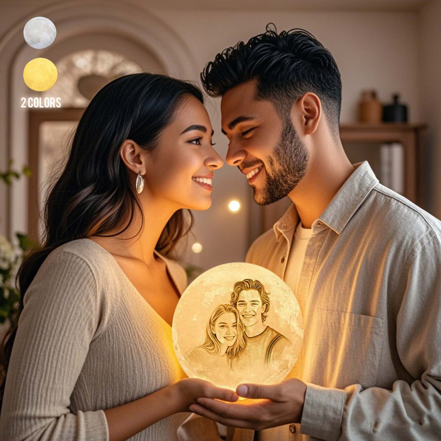 客製化照片可刻字3D打印月球燈週年紀念禮物