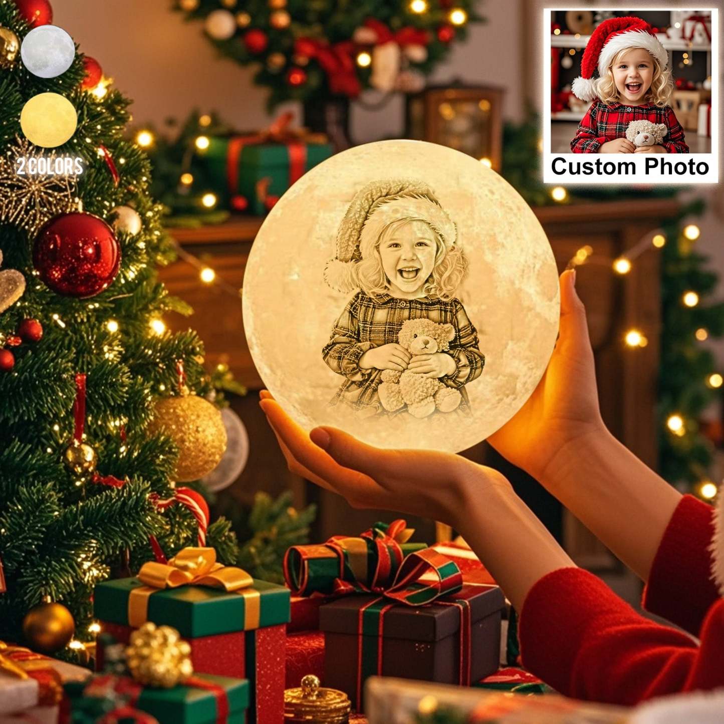 客製化照片可刻字3D打印月球燈週年紀念禮物