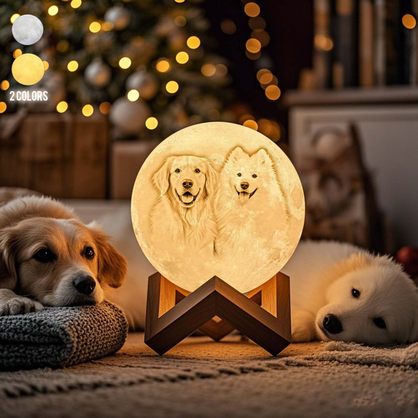 雕刻照片燈二色魔法農曆定制地球燈帶文字情侶聖誕禮物(10-15厘米) - PhotoMoonLampTW