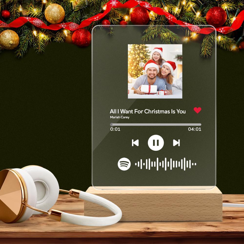 個性化 Spotify 代碼燈定制照片亞克力夜燈送給情人的聖誕禮物（5.9 英寸 X 7.7 英寸） - PhotoMoonLampTW
