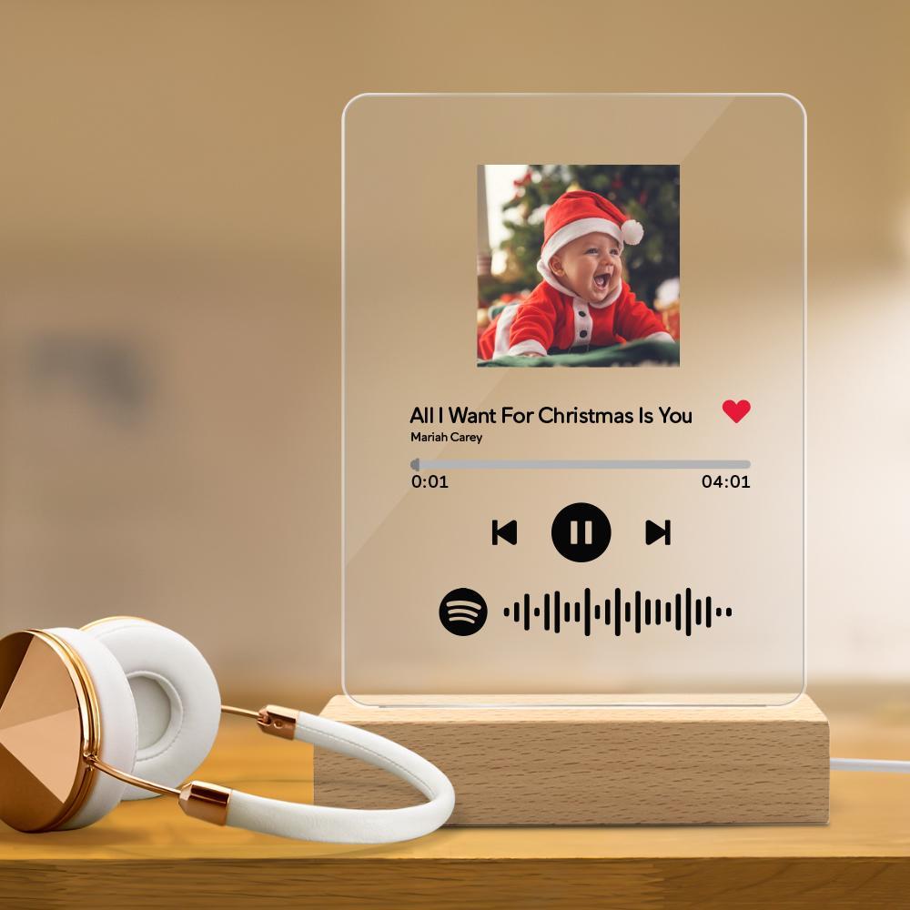 定制照片燈可掃描 Spotify 代碼亞克力小夜燈（5.9 英寸 X 7.7 英寸） - PhotoMoonLampTW