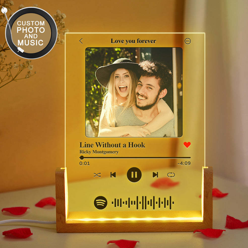 Spotify Code Colorful Photo Night Light Scannable Music Plaque Lamp Valentine's Day Gifts - PhotoMoonLampTW