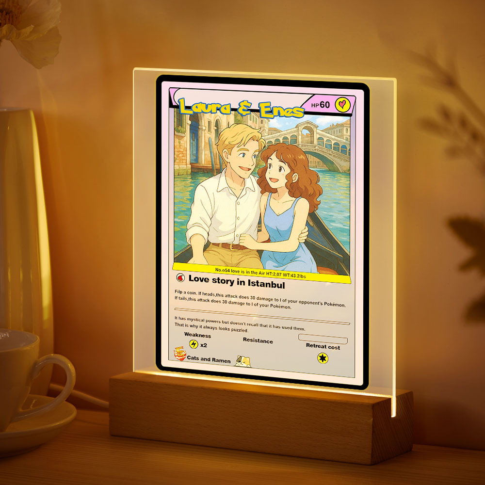 個性化壓克力led卡通小夜燈訂製照片燈週年紀念禮物 - PhotoMoonLampTW