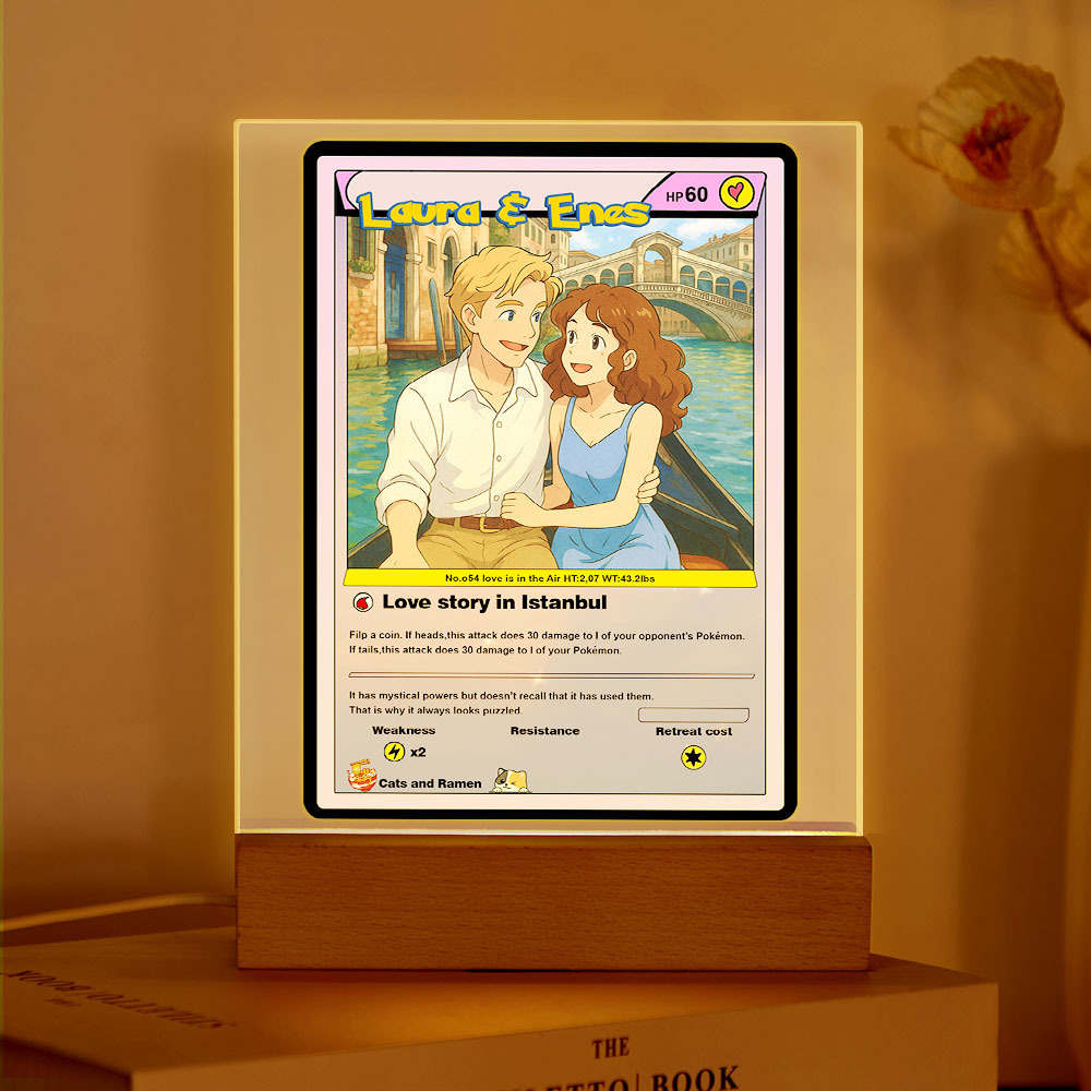 個性化壓克力led卡通小夜燈訂製照片燈週年紀念禮物 - PhotoMoonLampTW