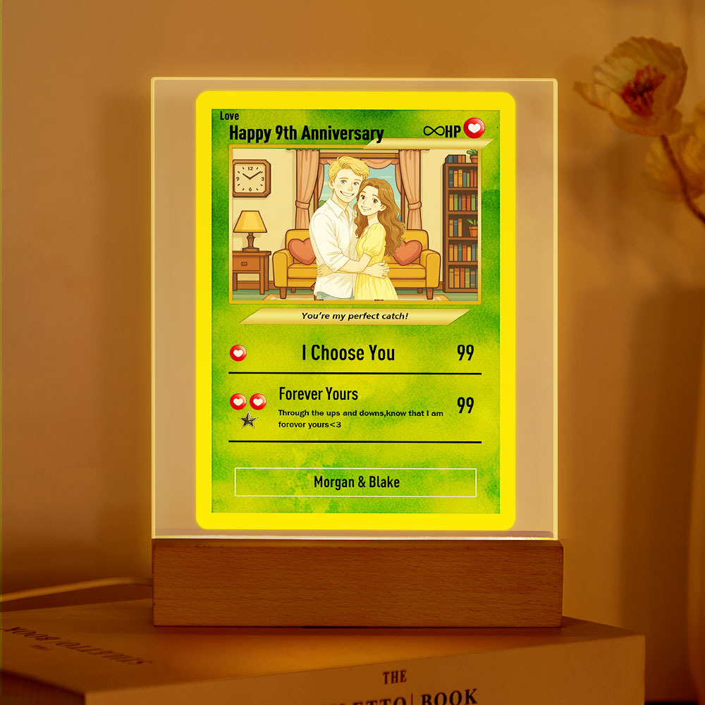 個性化壓克力led卡通小夜燈訂製照片燈週年紀念禮物 - PhotoMoonLampTW