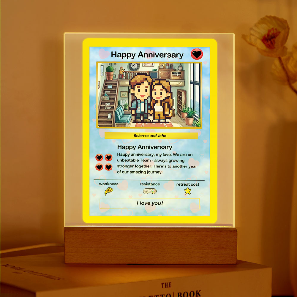 個性化壓克力led卡通小夜燈訂製照片燈週年紀念禮物 - PhotoMoonLampTW