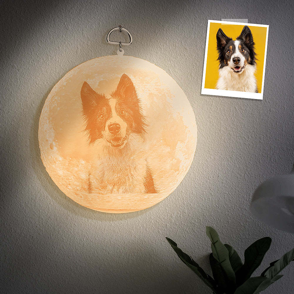 定制月亮壁燈燈罩個性化圖片燈定制 3d 打印 Luna Light Touch 三色送給她的禮物 - PhotoMoonLampTW