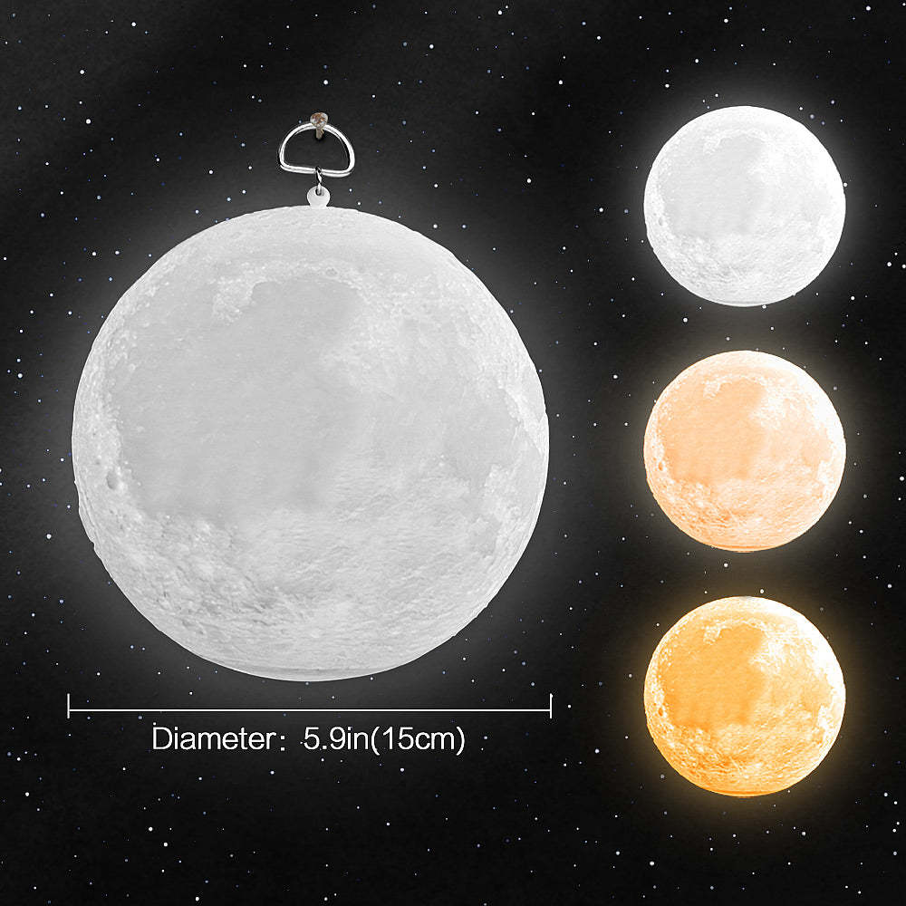 定制月亮壁燈燈罩個性化圖片燈定制 3d 打印 Luna Light Touch 三色送給她的禮物 - PhotoMoonLampTW