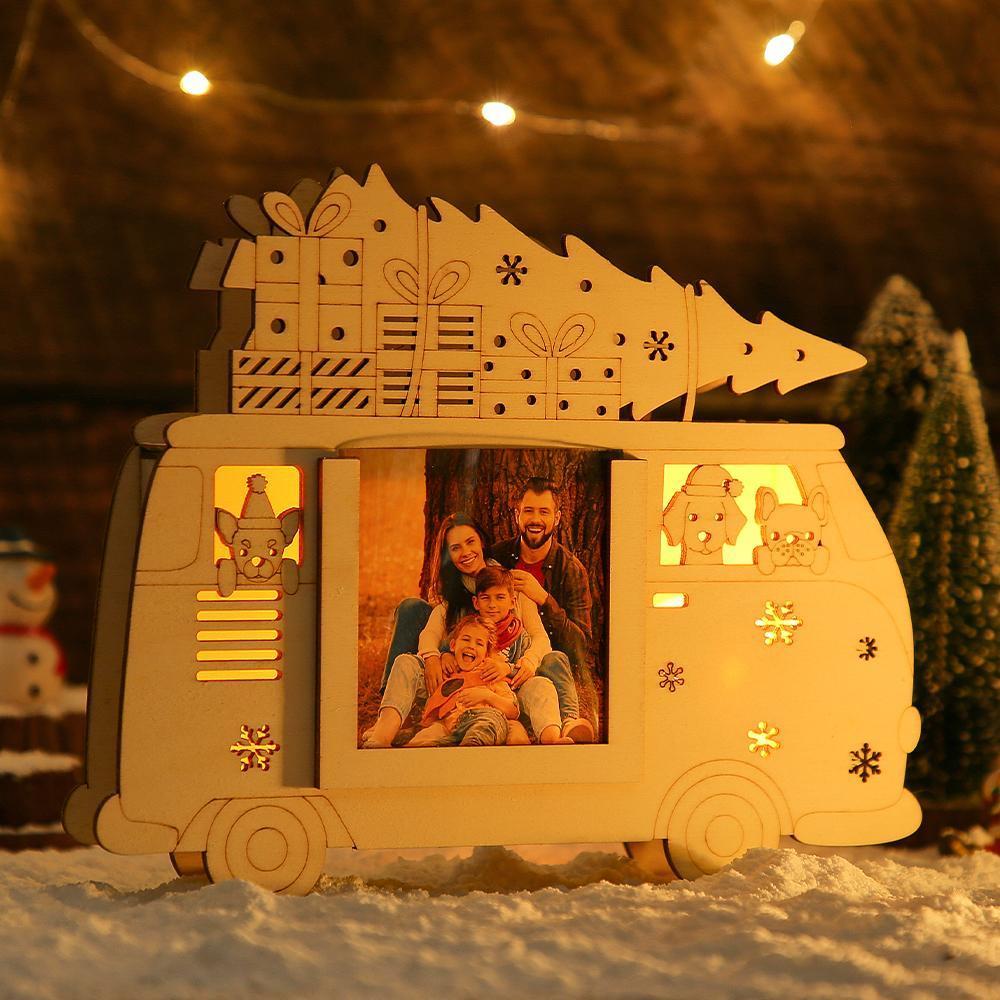 Custom  Photo Frame with Light Christmas Wooden Commemorate Gifts