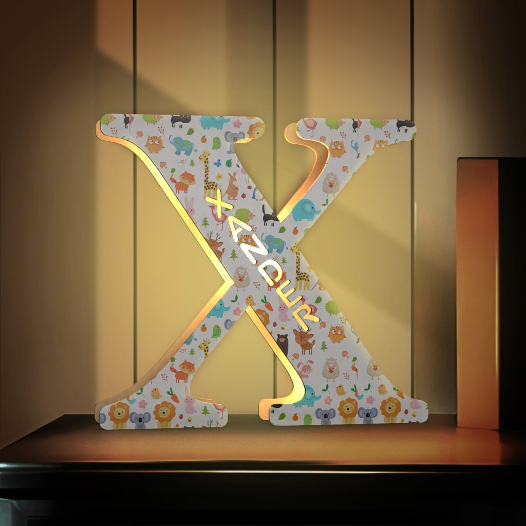 Custom Name Sign Up Letter Led Wooden Lamps Engraved Name for Couples & Friends & Family Gift