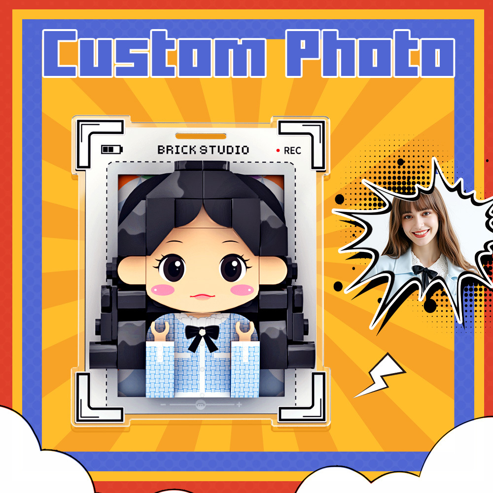 個人化磚塊人物冰箱貼白色照片貼紙diy情侶禮物冰箱貼送女友男友禮物 - PhotoMoonLampTW
