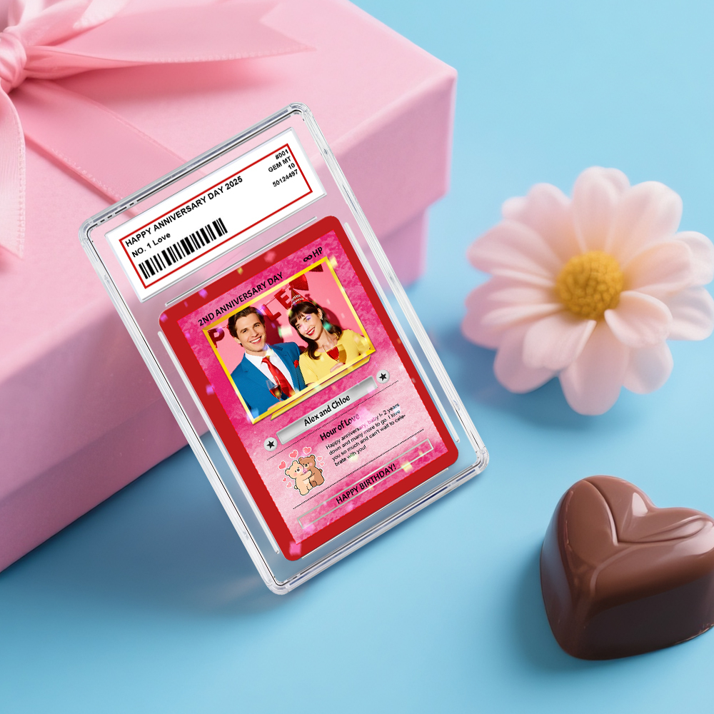 個人化照片文字生日卡 個人化卡片兒童生日禮物男友禮物生日紀念品生日快樂戳卡 - PhotoMoonLampTW