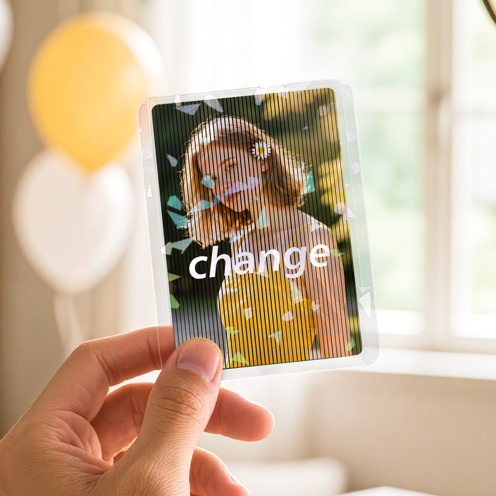 客製化 Poke Card 個性化雙面卡片帶支架,生日,週年紀念,情侶和朋友的獨特禮物 - PhotoMoonLampTW