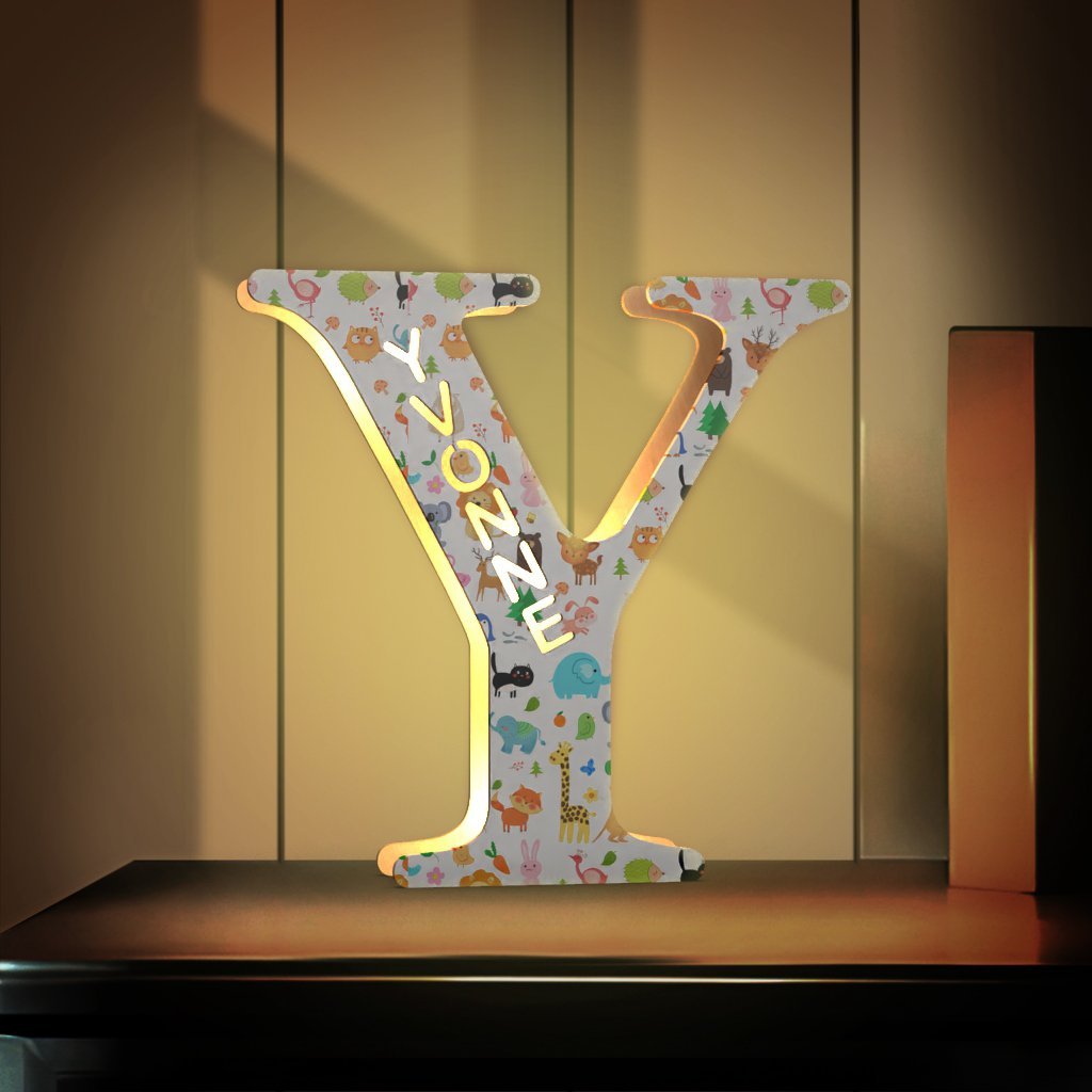 Custom Name Sign Up Letter Led Wooden Lamps Engraved Name for Couples & Friends & Family Gift