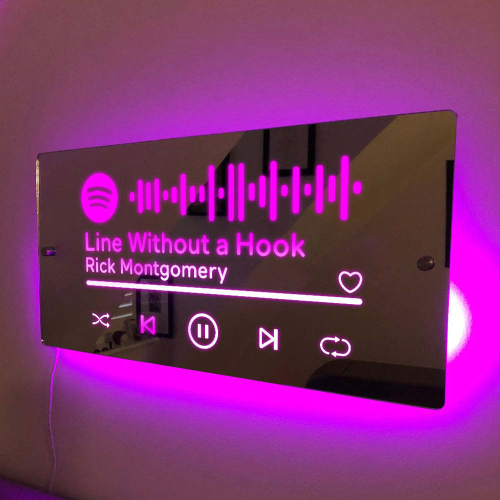 可掃描 Spotify 代碼鏡光音樂藝術禮品列印您的歌曲 - PhotoMoonLampTW