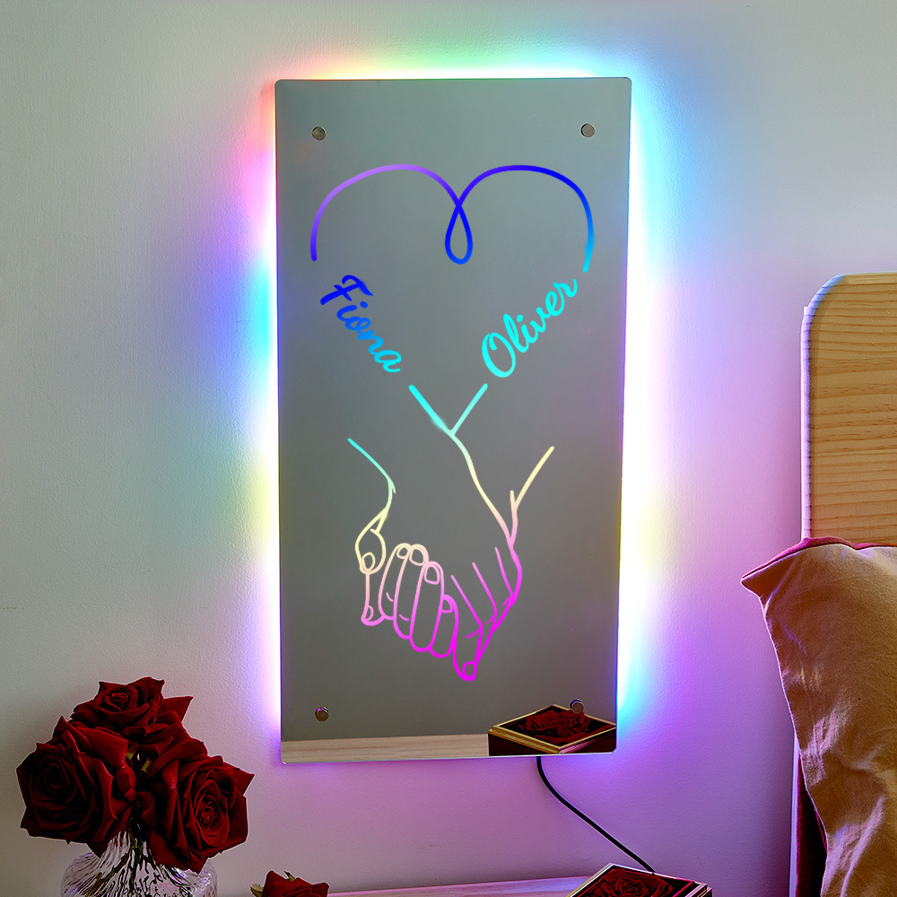 聖誕禮物個人化名字鏡前燈訂製鏡前燈彩色臥室燈情侶禮物 - PhotoMoonLampTW