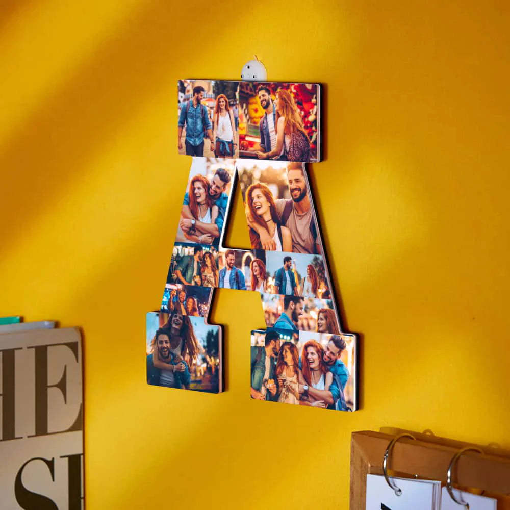 Custom Photo Letter Night Light Personalized  Initial Name Lamp  Room Wall Decor - photomoonlamp