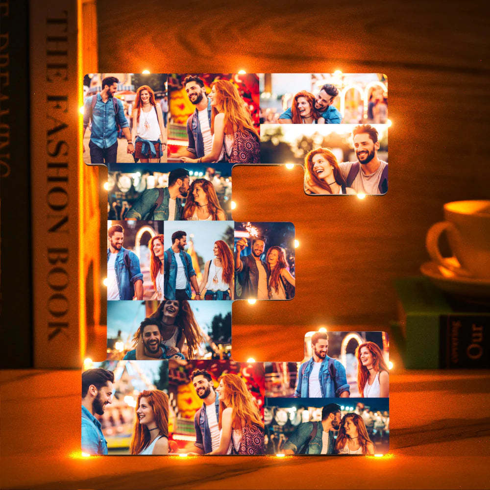Custom Photo Letter Night Light Personalized  Initial Name Lamp  Room Wall Decor - photomoonlamp