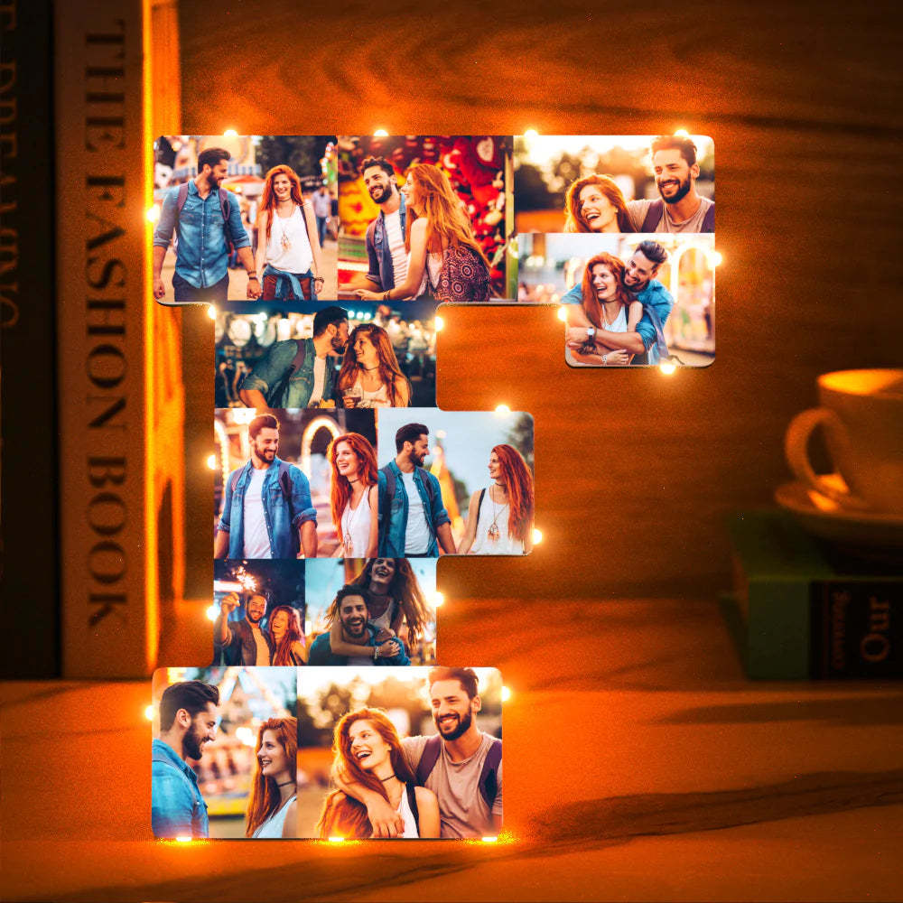 Custom Photo Letter Night Light Personalized  Initial Name Lamp  Room Wall Decor - photomoonlamp